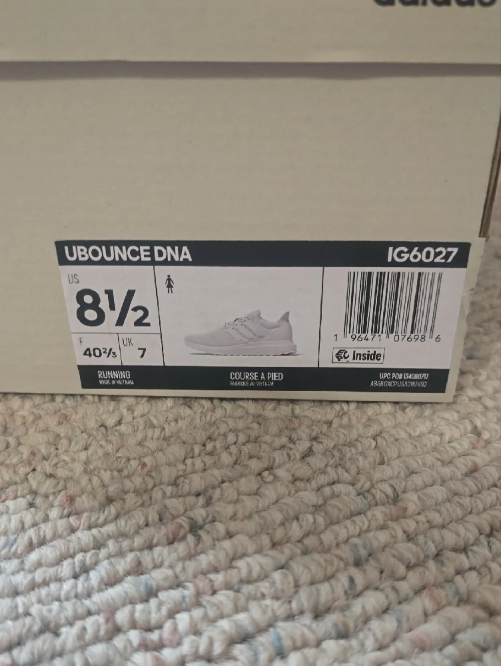 adidas Women's Ubounce DNA White Running Shoes - Picture 3 of 5